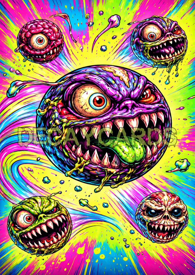 PREORDER - Neon MadBalls (A4 Print and Trading Card Combo) (End of April 2026)